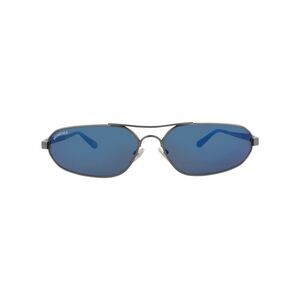 Balenciaga Shield-Frame Metal Sunglasses Grey Mens